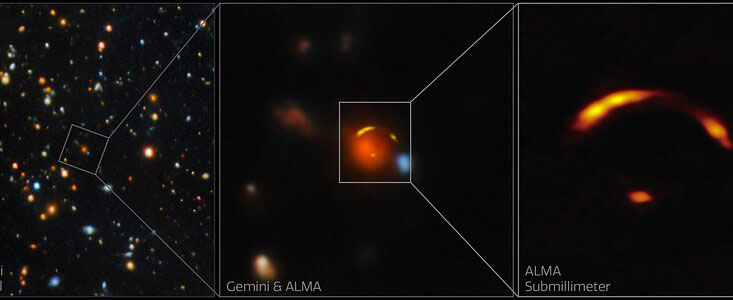 Composite of Gemini North and ALMA images of 'Shadow Blaster'