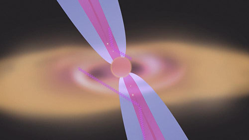 Artist’s impression of a gamma-ray-bright protostar.