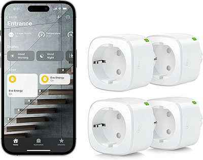 Smart home diagram showing Matter protocol enabling cross-platform compatibility between Apple HomeKit, Google Home, and Amazon Alexa ecosystems