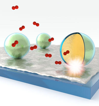 Plasmonic probing of local chemical reactions