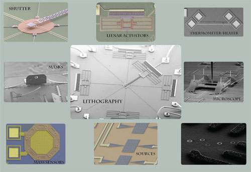Scanning electron micrographs of MEMS device