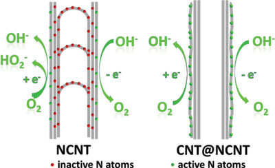 nitrogen-doped coaxial carbon nanocables
