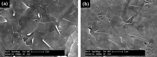compressed and uncompressed graphene flakes