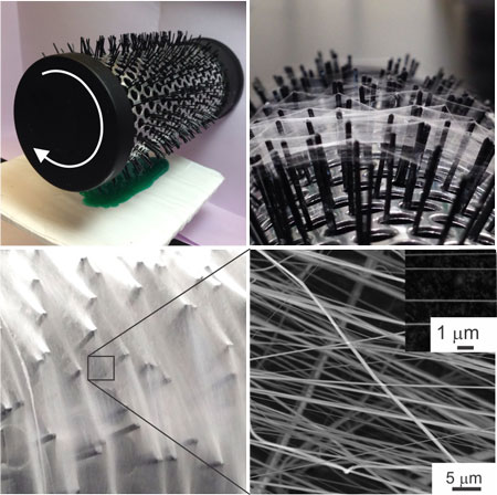 Brush-spinning of nanofibers
