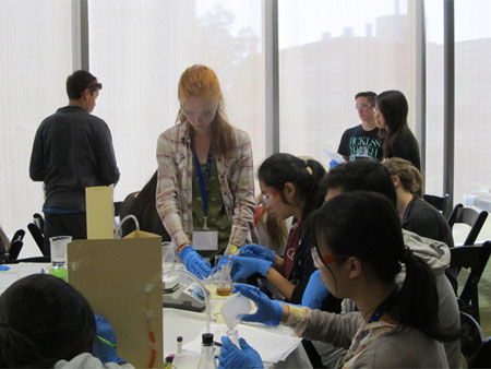 students running nanoscience experiments