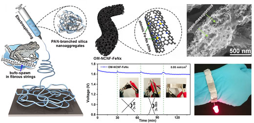 fibrous string structures of bufo-spawn inspired fabrication towards the open-mesoporous carbon nanofibers