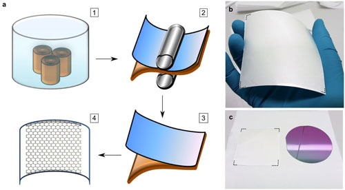 illustration of the PVA lamination transfer process of graphene