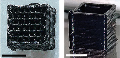 MXene ink 3D-printed microlattice and rectangular hollow prism