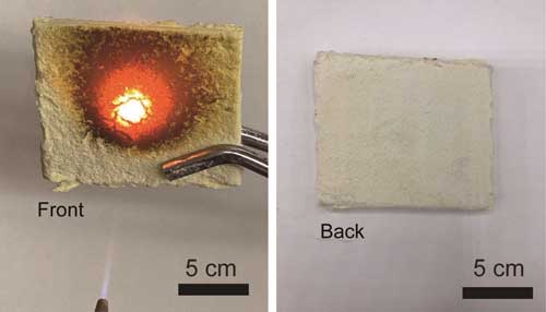 flame resistance of aramid-aerogel insulation material