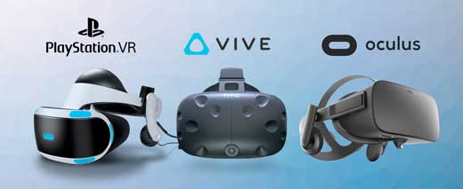 Examples of popular VR headsets