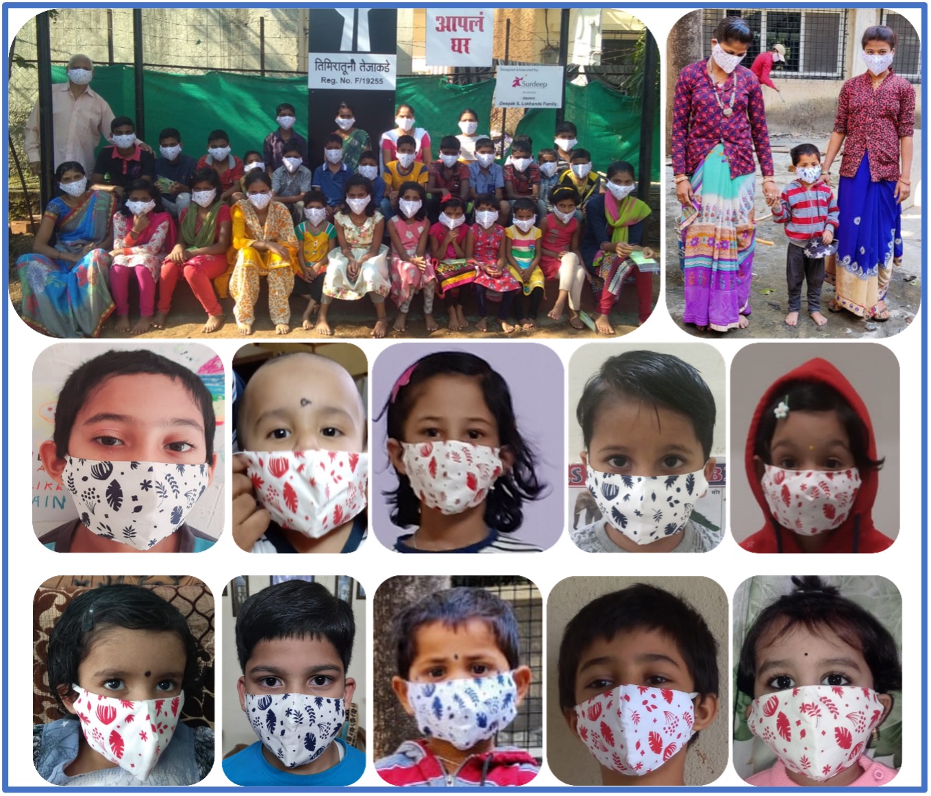 children wearing face masks