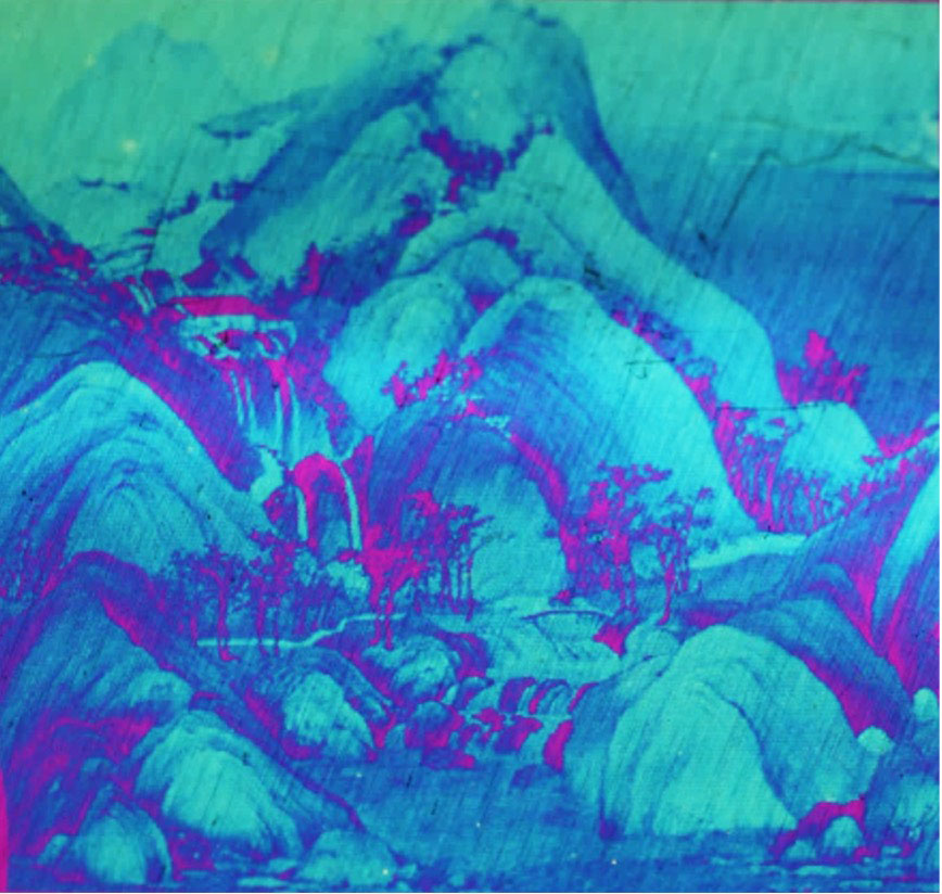 color printing of a section of 'A Thousand Miles of Rivers and Mountains'