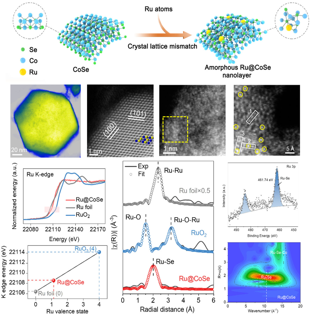 The structural characterization of Ru@CoSe biocatalyst with amorphous nanolayer