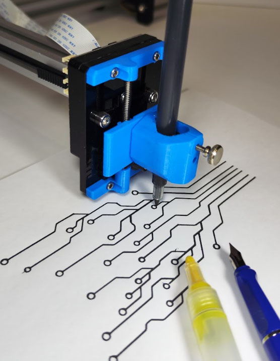 printing electronics using regular pens and a benchtop plotter