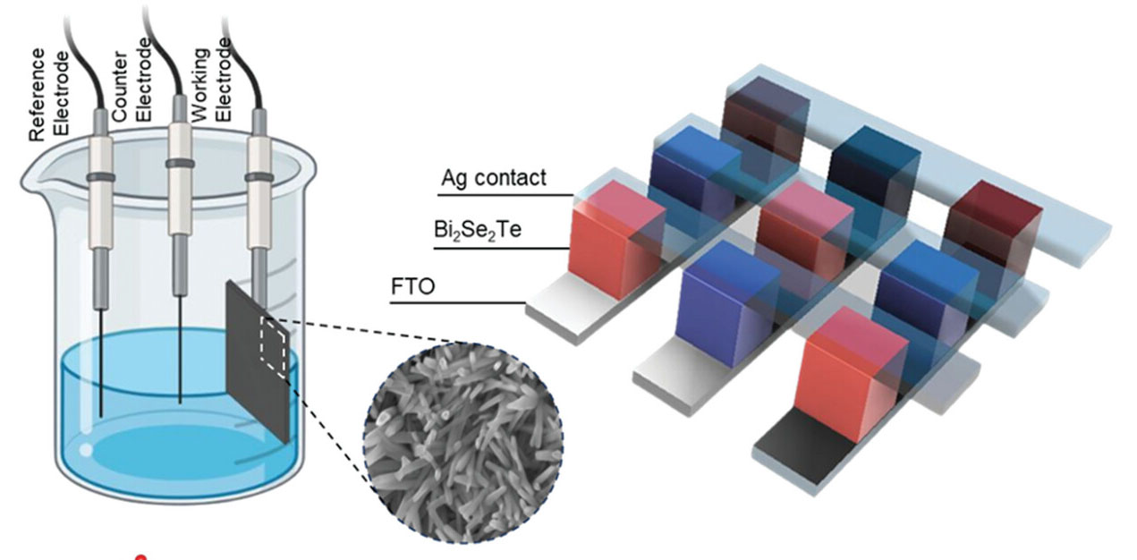 Bismuth selenide telluride material fabrication and characterization