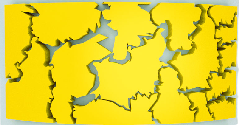 Top view of the nanometre-sized gaps on the integrated surface, creating hotspots where ultra-strong coupling occurs