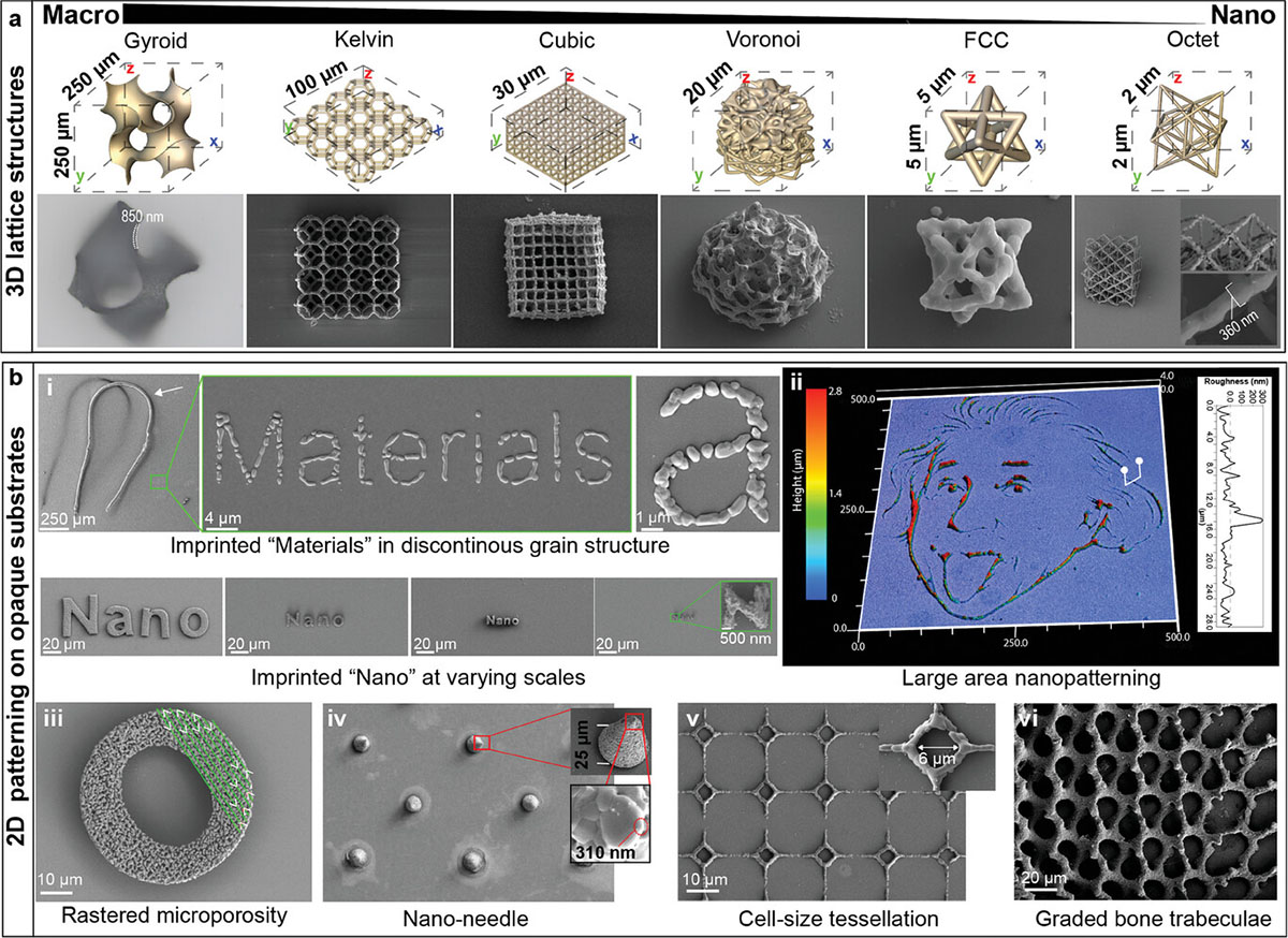 CaP 3D lattice structures and patterns printed using the PNC ink
