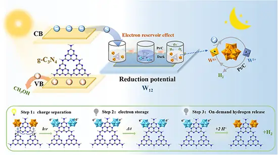 The schematic diagram of a dark photocatalytic system composed of g-C3N4 and W12