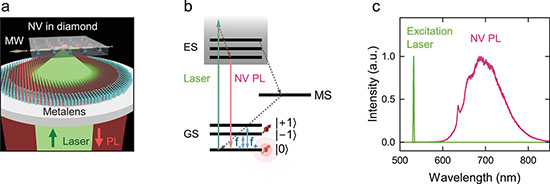 Metalens based quantum sensing