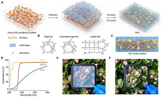 Design and characteristics of glass–like plastic