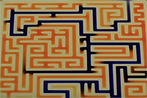 Smart fluids navigate a jet-printed labyrinth